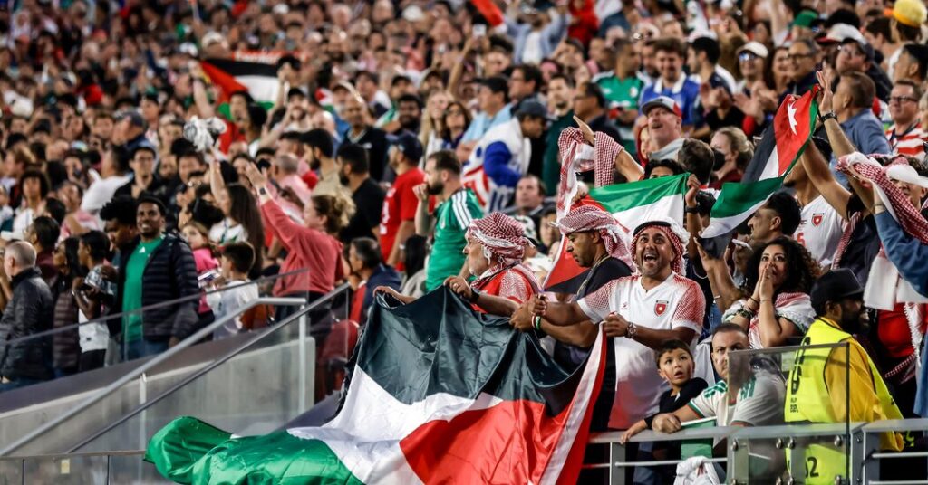 At World Cup Soccer Game, Palestinian Emblems Abound At World Cup Soccer Game, Palestinian Emblems Abound