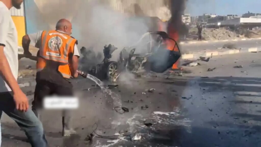 Man in Gaza survives double tap Israeli strike on vehicle | Israel-Palestine conflict