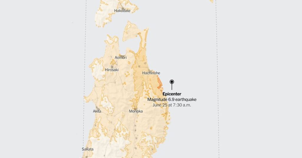 Map: 6.9-Magnitude Earthquake Shakes Japan