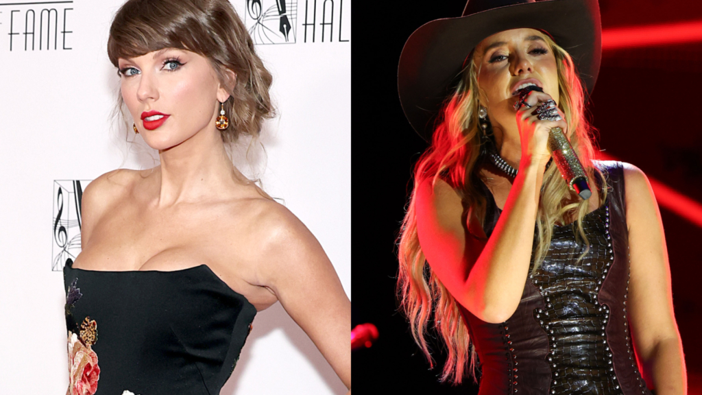 Taylor Swift and Lainey Wilson Duet ‘Love Story’ at NFL Party