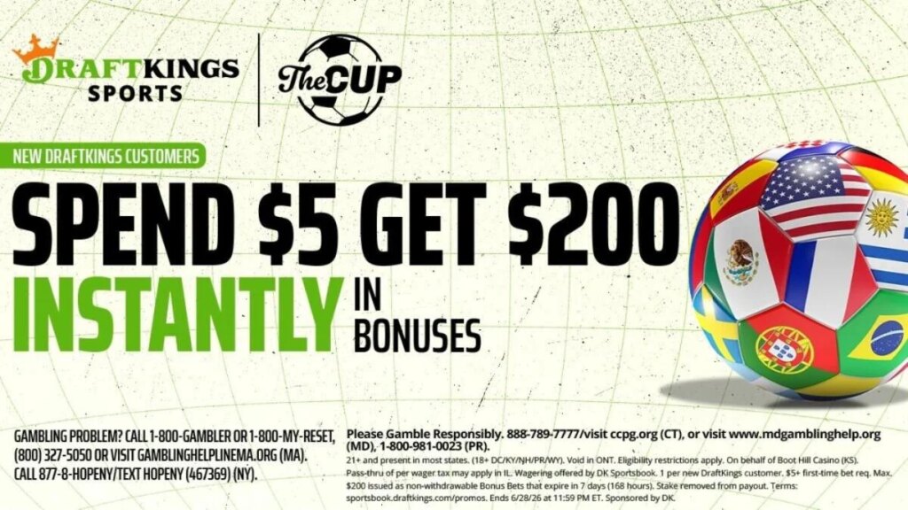 Use DraftKings promo code for 0 in bonus bets by targeting 2026 World Cup, USA vs. Turkiye