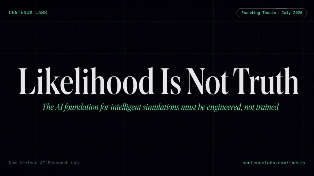 A New African AI Research Lab Publishes “Likelihood Is Not Truth,” A Founding Thesis Challenging Modern AI’s Core Objective A New African AI Research Lab Publishes “Likelihood Is Not Truth,” A Founding Thesis Challenging Modern AI’s Core Objective