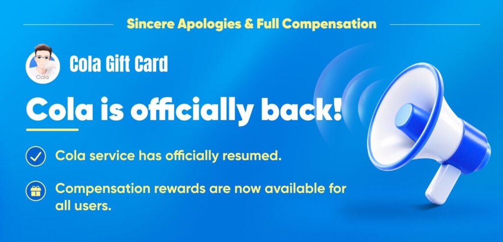 COLA platform apology and service restoration announcement COLA platform apology and service restoration announcement
