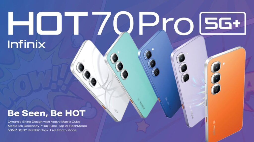Infinix Officially Launches the HOT 70 Pro in Nigeria with Active Matrix Cube, IP68 Water Resistance and 5G