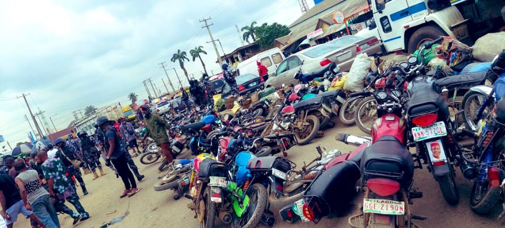 Lagos task force impounds 309 motorcycles Lagos task force impounds 309 motorcycles
