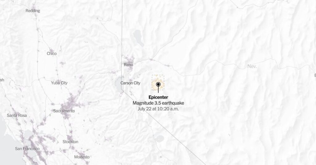 Map: 3.5-Magnitude Earthquake Shakes Western Nevada