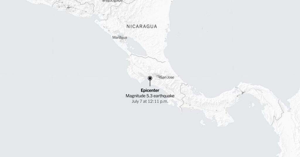 Map: 5.3-Magnitude Earthquake Shakes Costa Rica Map: 5.3-Magnitude Earthquake Shakes Costa Rica