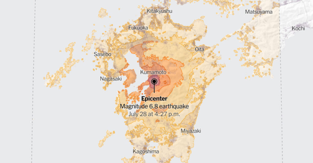 Map: 6.8-Magnitude Earthquake Shakes Japan