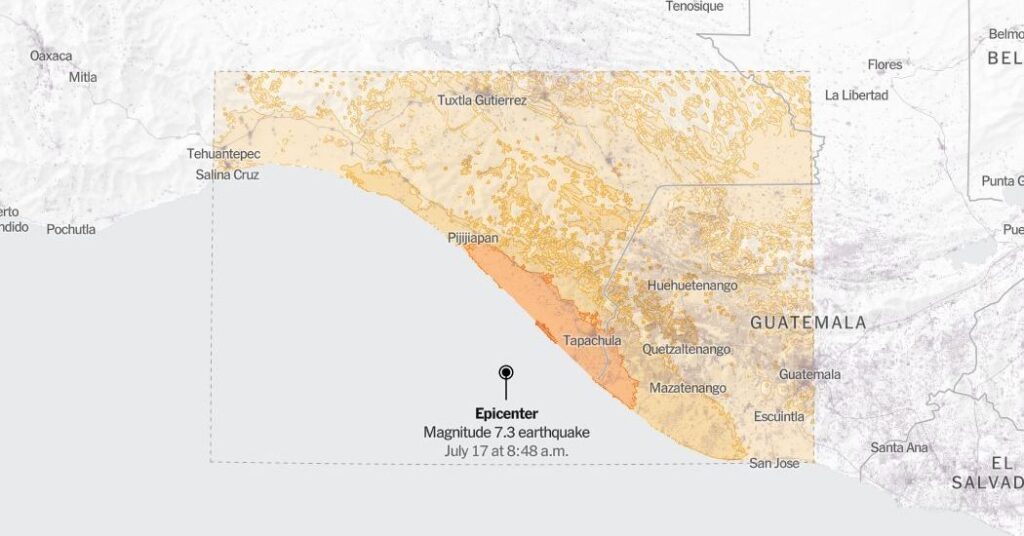 Map: 7.3-Magnitude Earthquake Hits Off Mexico’s Coast
