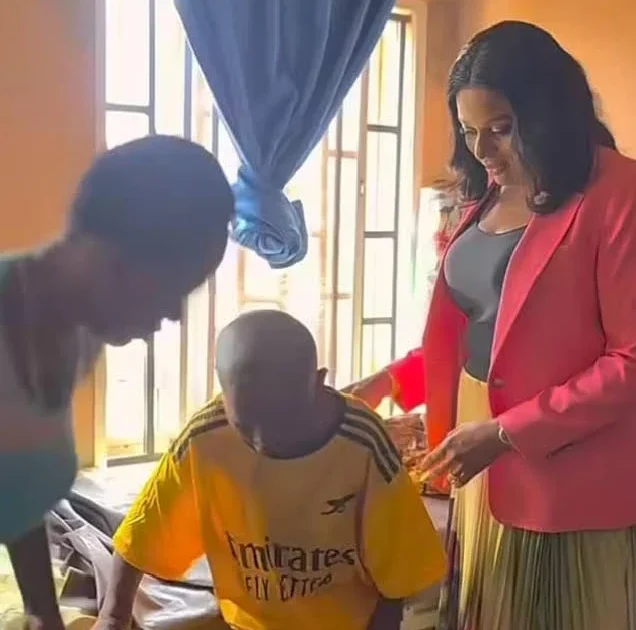 Soludo’s Wife Celebrates Discharge of Brutalised Boy Soludo’s Wife Celebrates Discharge of Brutalised Boy