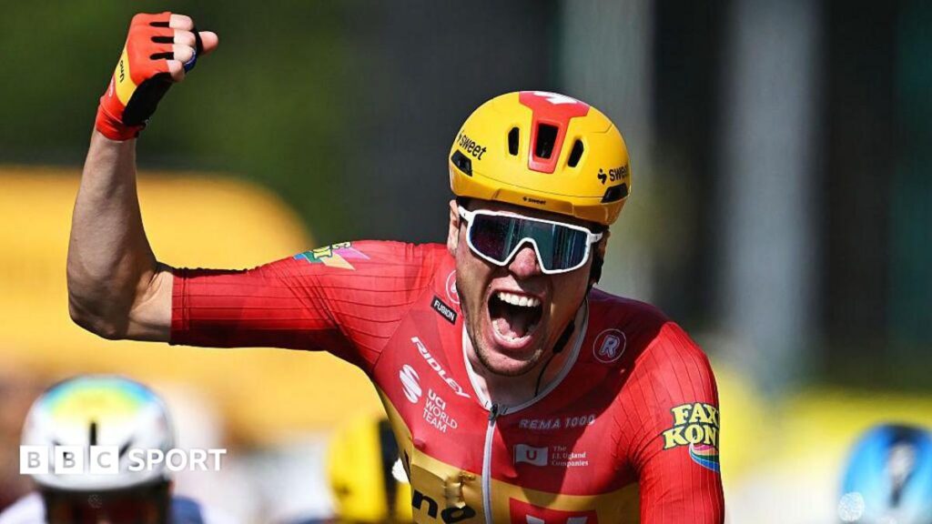 Tour de France results: Soren Waerenskjold makes long-range sprint to win fastest-ever stage Tour de France results: Soren Waerenskjold makes long-range sprint to win fastest-ever stage