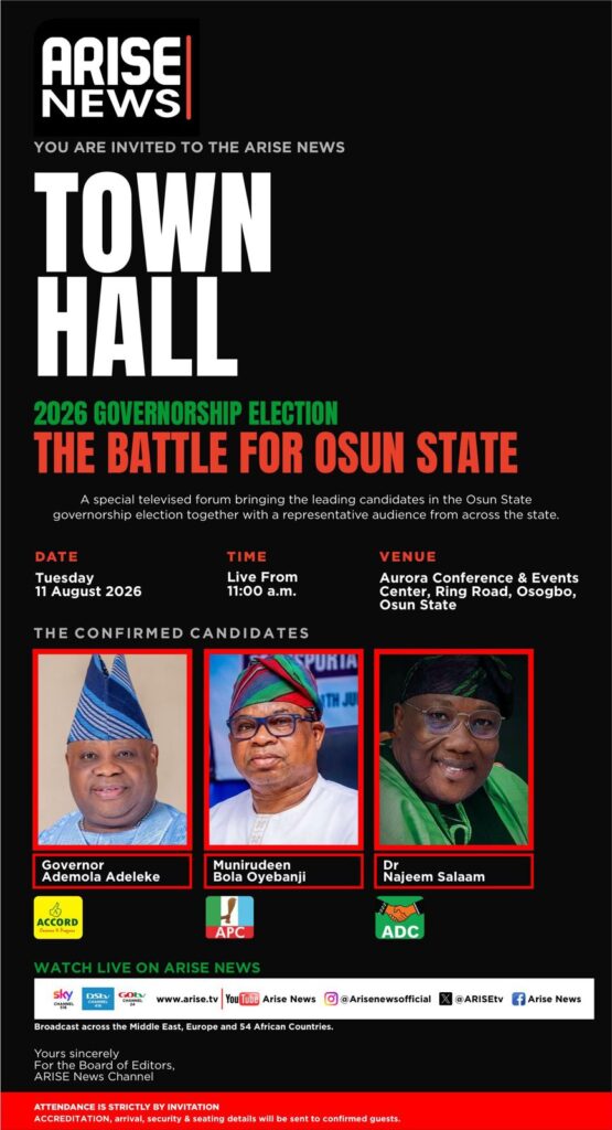ARISE News Hosts Osun 2026 Governorship Town Hall – THISDAYLIVE ARISE News Hosts Osun 2026 Governorship Town Hall – THISDAYLIVE