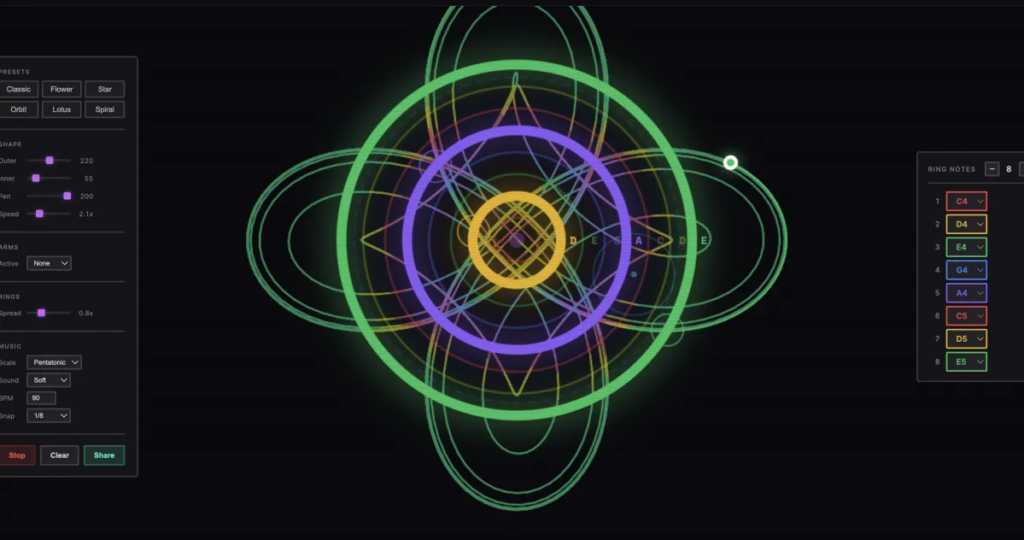 Doodle generative compositions in your browser with Musical Spirograph Doodle generative compositions in your browser with Musical Spirograph