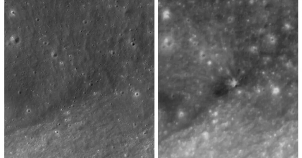 Here Are the First Images of the Crater Left on the Moon by SpaceX’s Rocket