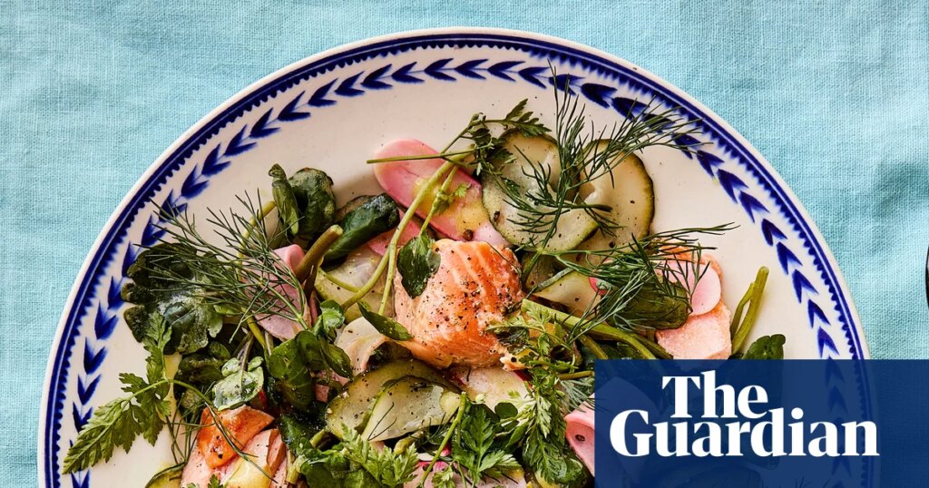 Max Rocha’s recipes for confit trout salad and grilled courgette with apricot, stracciatella and roasted almonds | Food Max Rocha’s recipes for confit trout salad and grilled courgette with apricot, stracciatella and roasted almonds | Food