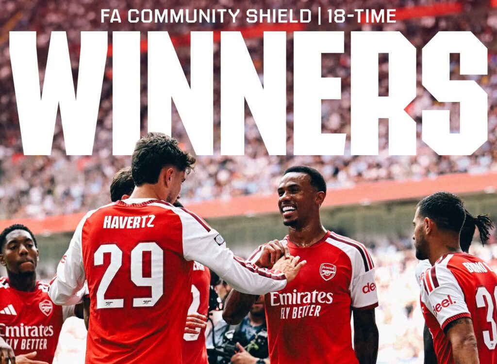 Odegaard leads Gunners to Community Shield glory