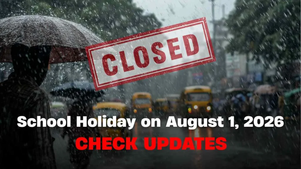School Holiday Tomorrow (August 1, 2026): Will Schools Remain Closed Due to Rain? Check IMD Weather Alert and State-wise Updates | Education News School Holiday Tomorrow (August 1, 2026): Will Schools Remain Closed Due to Rain? Check IMD Weather Alert and State-wise Updates | Education News