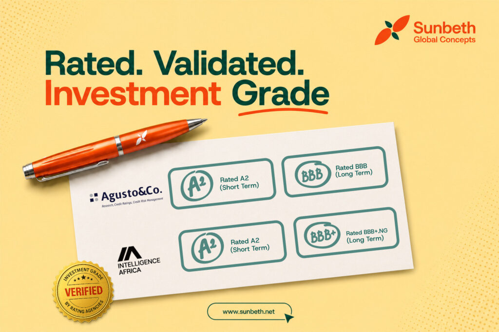 Sunbeth Global Concepts secures investment grade ratings from Agusto & Co. and Intelligence Africa