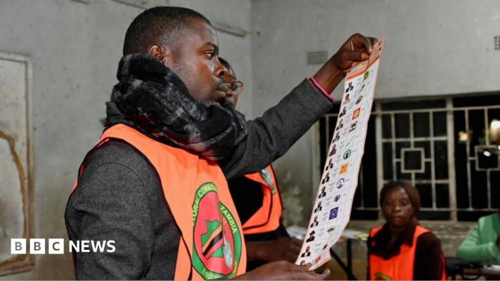Zambia election: Vote counting suspended over alleged attacks on polling staff Zambia election: Vote counting suspended over alleged attacks on polling staff