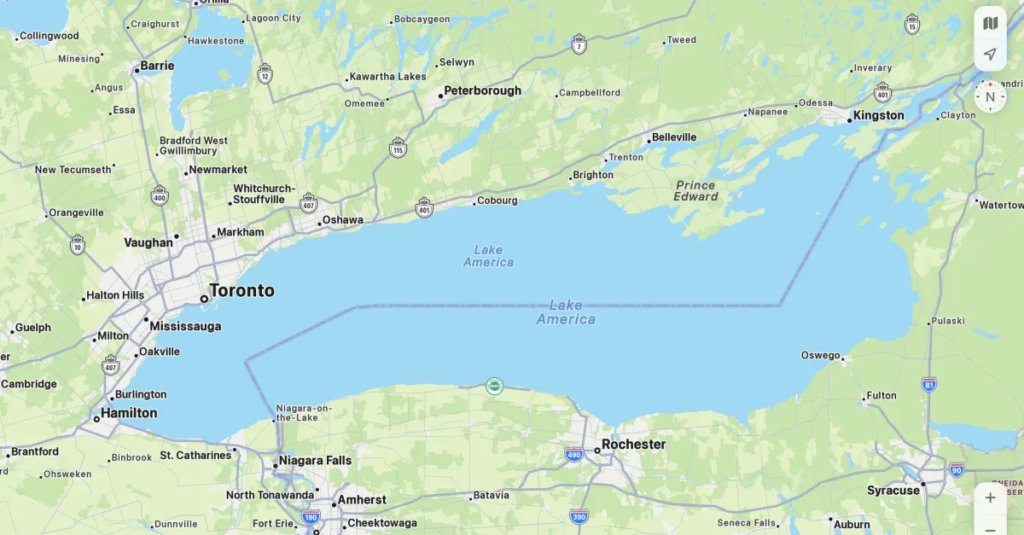 Apple Maps follows Google in renaming Lake Ontario