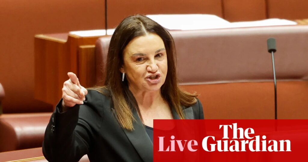 Australia politics live: crossbench, Liberal and Greens politicians back Hastie in heated fight with Hanson over ‘traitor’ cartoon | Australia news