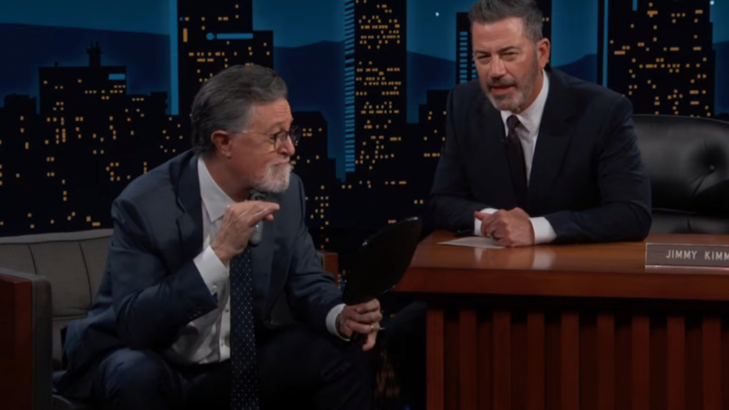 Jimmy Kimmel Goads Stephen Colbert Into Shaving Off His Beard on Air