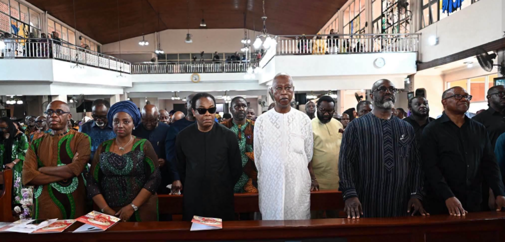 Peter Obi, Duke, others join Amaechi at late mother’s vigil Mass