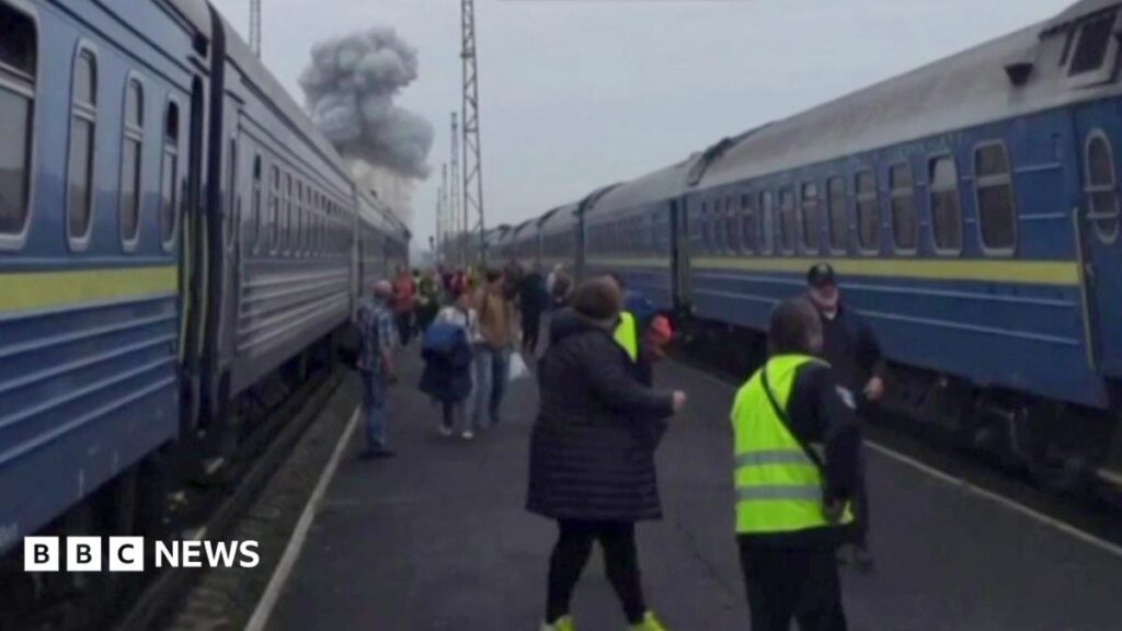 Russia hits Ukrainian train shortly after Boris Johnson and top European officials leave station