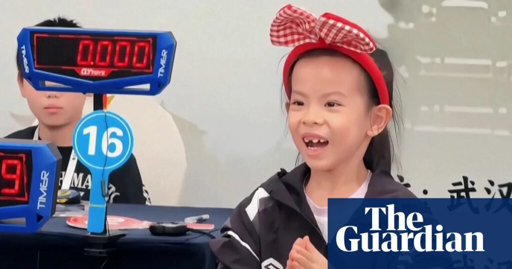 Six-year-old breaks women’s world Rubik’s Cube record – video | Games competitions